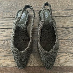 Vine Camuto Faux Shearling Slingbacks